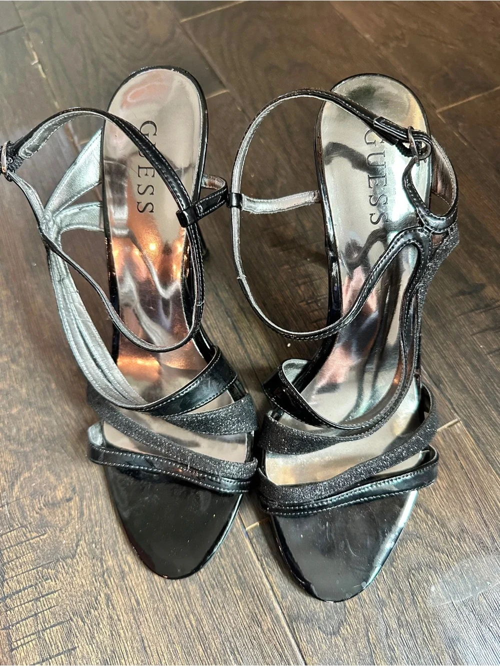 GUESS Black Gwodana Stiletto Heels, Size 8